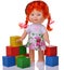 Ginger doll with cubes