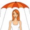 Ginger Girl under Umbrella