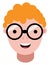 Ginger haired boy glasses, icon