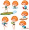 Ginger headed girl activity character