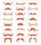 Ginger moustache or mustache icons set