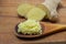 Ginger on a wooden background. Chopped ginger root. Healthy food