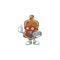 Gingerbread bell talented gamer mascot design play game with controller