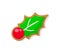 Gingerbread Bright Green Leaf with Berry Vector