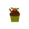 Gingerbread chocolate cupcake vector illustration