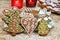 Gingerbread Christmas cookies decorated with colorful icing