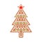 Gingerbread Christmas tree cookie vector illustration.