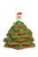 Gingerbread christmas tree with santa face