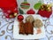 Gingerbread, cinnamon sticks, gift boxes and Christmas decorations