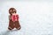 Gingerbread cookie men with tiny marzipan snowman