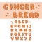 Gingerbread cookies alphabet holidays ginger cookie font text food biscuit xmas letter vector illustration