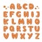Gingerbread cookies alphabet holidays ginger cookie font text food biscuit xmas letter vector illustration