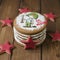 Gingerbread cookies casket with decor on 23 february holiday - Red stars cookie, little soldier with a gun, the