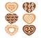 Gingerbread cookies collection. Valentine heart shape collection