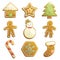 Gingerbread cookies icons