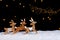 Gingerbread deers running through starry night