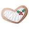 Gingerbread glazed heart Christmas cookie with holly leaves and berries cartoon vector illustration. Xmas holiday pastry