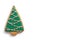 Gingerbread green christmas tree on white background, isolated