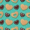 Gingerbread hearts pattern