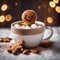 Gingerbread in hot cocoa milk