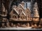 Gingerbread house with colorfull decorations, anniversary smash cake backdrop