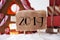Gingerbread House With Sled With Gifts, Text 2019