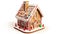 Gingerbread House on White Background, Made with Generative AI