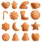 Gingerbread icons set, cartoon style