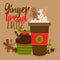 Gingerbread latte vector graphic illustration