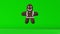 Gingerbread man chroma key green screen background 3D animation loop Cute funny sweet holiday cookie Festive screensaver