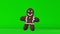 Gingerbread man chroma key green screen background 3D animation loop Cute funny sweet holiday cookie Festive screensaver