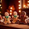 Gingerbread man family, traditional christmas holiday festive snack and decoration