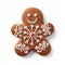 gingerbread man festive cookie isolated on a plain white background