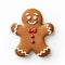 gingerbread man festive cookie isolated on a plain white background