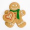 Gingerbread man with gingerbread heart