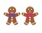 Gingerbread man group - isolated vector illustration on white background