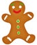 Gingerbread Man Illustration with Clipping Path Isolated on White