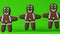 Gingerbread man jumping dancing chroma key green screen background 3D animation loop Funny holiday cookie character