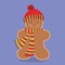 gingerbread man pompom red 03