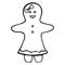 Gingerbread Man. Shortbread. Girl. Colorless background. Coloring book for children. Christmas. New Year.