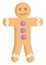 Gingerbread man smiling with purple buttons illustration vector