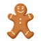 Gingerbread man. Vector Christmas cookie.