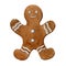 Gingerbread man watercolor illustration. Traditional Christmas tasty treat and delicious dessert a part of a big xmas winter celeb