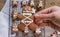 Gingerbread men on a wire rack on a wooden surface. christmas cookies on bdsm theme. gingerbread cookies for adults
