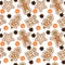 gingerbread pattern man snowflake christmas tree gift orange cinnamon seamless vector