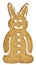 Gingerbread rabbit with clipping path