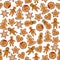 Gingerbread seamless pattern