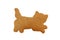 Gingerbread in a shape of running cat, isolated