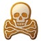 Gingerbread skull symbol decorated icing