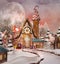 Gingerbread snowy village